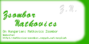 zsombor matkovics business card